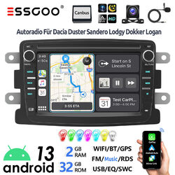 Android 13 32G Autoradio Carplay RDS Navi Kamera Für Renault Dacia Duster Dokker