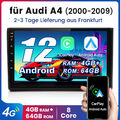 4+64G CarPlay Für Audi A4 8E 8H B6 B7 2000-2009 Android12 Autoradio GPS Navi RDS