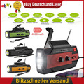 Solar Radio Kurbelradio Notfall AM/FM,LED lampe USB Handyladefunktion Tragbares.