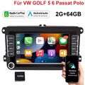 2G+64GB 7" Android 13 Autoradio GPS Navi für VW Polo GOLF 5 6 Plus Touran Passat