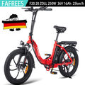 FAFREES 20 Zoll E-Bike Elektrofahrrad 250W E-Mountainbike Fatbike 25km/h 48 V