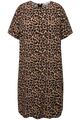 Studio Untold Damen große Größen Minikleid Loose Shape Leo Print Rundhals