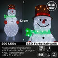 XL LED Acryl Schneemann Figur 82cm beleuchtet Weihnachtsdeko für Außen & Innen