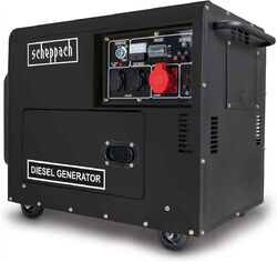 Scheppach Stromerzeuger Diesel Generator DSE5500 Notstromaggregat 230V 400V 5kW2x230V | 1x400V | 1x12V | AVR | E-Start | 7,9PS | 5000W