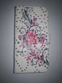 Für Iphone 13 Handy Tasche Case Flip Etui Hülle Blumen Bunt Strass 2