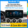 12,3" Autoradio Für Mercedes Benz GLC/C-W205 Android Auto GPS NAVI Carplay BT5.0