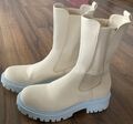 Mädchen Stiefel Gr. 37 beige hellblau