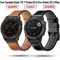 Für Garmin Fenix 6 6X Pro 5 5X Plus 7 7X Solar Quickfit Klassisch Leder Armband