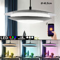 Smart Home RGB LED Pendel Lampe Flur Hänge Decken Leuchte Bluetooth APP schwarz