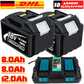 2X Original 12,0AH 18V/6,0Ah für Makita Akku BL1860 B BL1850B BL1830/Ladegerät