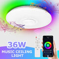 36W LED Deckenleuchte Badezimmerlampe Fernbedienung Deckenlampe Bluetooth Musik