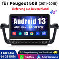 10.1 Android 13 Autoradio Für Peugeot 508 2011-2018 Carplay GPS Navi DAB WIFI FM