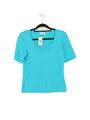 Peter Hahn Damen T-Shirt UK 10 Blau 100% Baumwolle Kurzarm Rundhals Basic