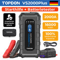 TOPDON VS2000Plus KFZ 2000A Starthilfe PowerBank Batterietester Booster 8L&6L