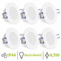 linovum® 6er Set runde LED Einbauleuchte WEEVO 230V IP44 4000K 6,5W extra-flach