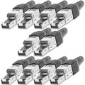 NEXMEX 10x Netzwerkstecker Cat 7 CAT7 RJ45 Stecker Werkzeuglos Metall 10GBit/s