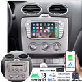 Autoradio DAB+ 4+64G Android 13 Carplay GPS BT Für Ford Focus MK2 Mondeo C S Max