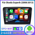 10.1 Für Skoda Superb 2008-2013 Android 13 Autoradio GPS Navi BT WIFI DAB+ 2+64G