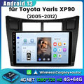 Für Toyota Yaris XP90 2005-2012 9'' Autoradio GPS Navi 4G+64G Android 13 Carplay