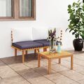 2-tlg. Garten-Lounge-Set mit Kissen Massivholz Akazie