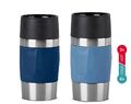 2 x Isolierbecher Thermobecher Silikon 300ml Aqua/Blue  EMSA Travel Mug COMPACT