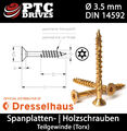 3.5 x 50 mm Torx Spanplattenschrauben mit Teilgewinde von DRESSELHAUS | JD-79 