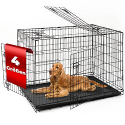 Hundetransportkäfig Hundetransportbox Tiertransportbox Hundebox Transportkäfig⭐⭐⭐⭐⭐✔️Unterschiedliche Größen ✔️S,M,L,XL ✔️klappbar