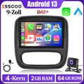 Für Opel Vivaro B Renault Trafic CarPlay MIC+ 9DIN Android 13 Autoradio GPS Navi