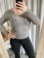 Schöner Damen Pullover Strick Strickpullover Pulli Lochmuster Winterpullover