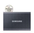 SAMSUNG Portable SSD T7 PC/Mac Festplatte, 1 TB SSD, extern, Titan grey