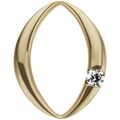 Anhänger oval 585 Gold 14 Karat 1 Diamant 0,07ct Kettenanhänger 15,8 x 12,3 mm