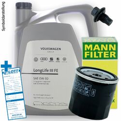 MANN Ölfilter + 5L Original VW Motoröl Longlife 3 0W-30 + Schraube 504.00 507.00Werkstatt-Service verfügbar - Jetzt Termin buchen