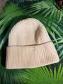 Damen Antonio Woll Strick Mütze Beanie Stretch Weiß Creme Wolle Warm Winter