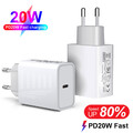 20W PD USB Typ-C Wand Schnell Ladegerät Netzteil Adapter EU Stecker