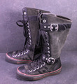 Converse All Star Damen Chucks Sneaker Boots Hi Gr. 38 Leder schwarz grau BC231