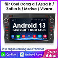 2+64GB 7"Android13 Autoradio GPS NAVI Für Opel Astra H Corsa C D Vectra C Zafira