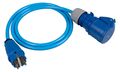 Adapterleitung blau Schuko Stecker auf CEE Kupplung 230V 3-polig 16A Camping PUR