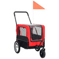 2-in-1 Fahrradanhänger Hunde Buggy Hundefahrradanhänger Hundetransporter 