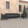 3-tlg. Garten-Lounge-Set mit Kissen PP Rattan Anthrazit