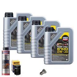 Motoröl 0W30 LIQUI MOLY 4L+HENGST Ölfilter+Ölschlammspülung+Ölablassschraube