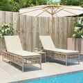 Sonnenliege Relaxliege Gartenliege Liege mit Auflagen 2 Stk. Poly Rattan vidaXL