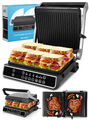 MalTec Kontaktgrill SM5000W-PRO Elektrogrill 2500W Panini Sandwich Maker, 3 Brat