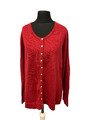 Peter Hahn Damen Strickjacke Cardigan Gr. 46 rot Supima Baumwolle 1A567