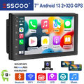 Doppel DIN 2+32G Carplay Autoradio Android 13 GPS Navi BT RDS FM WIFI +Kamera 7"