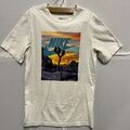 NIKE Herren Vintage Look Grafik T-Shirt Oberteil Gr. Small Weiß Baumwolle (ITN54)