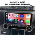 4+64G Android 14 Autoradio Carplay GPS Navi für Skoda Fabia 2 2007-2013 Kam DAB+