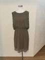 ESPRIT Collection Damen Kleid zarte Chiffon Qualität, Gr. 42 Braun (Taupe) w.NEU