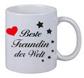 Kaffee Tasse Becher "Beste Freundin der Welt" Geschenk Weihnachten Büro Kollege