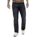 Enzo Jeans Herren gerades Bein Denim Hose Gürtel normale Passform Hose alle UK-Größen