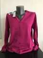 Merinowolle extrafein Strickjacke Cardigan - Gr. 38 - Pink - NEU